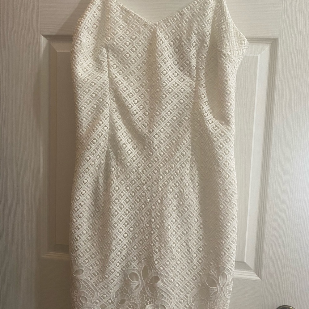 White House black market lace white dress